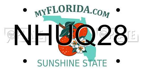 NHUQ28 Florida License Plate