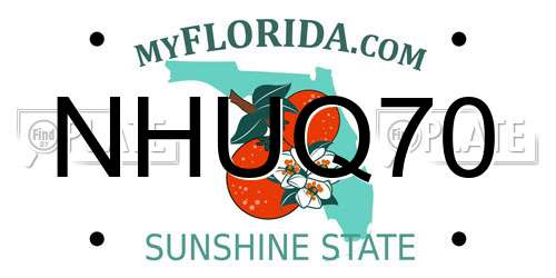 NHUQ70 Florida License Plate