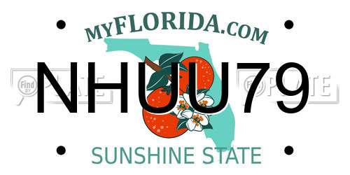 NHUU79 Florida License Plate