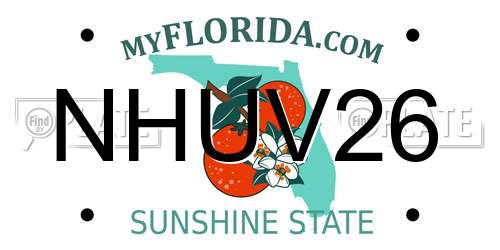 NHUV26 Florida License Plate