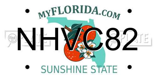 NHVC82 Florida License Plate