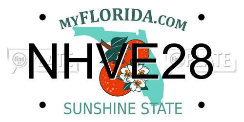 NHVE28 Florida License Plate
