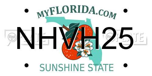 NHVH25 Florida License Plate