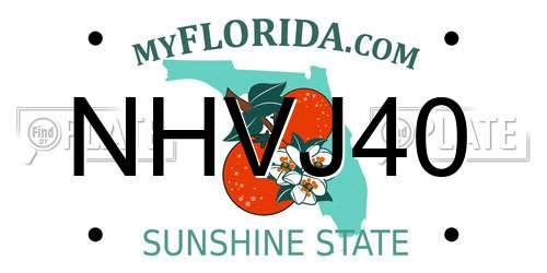 NHVJ40 Florida License Plate
