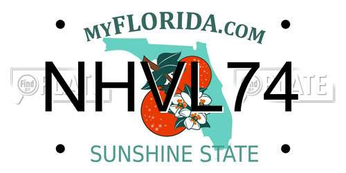 NHVL74 Florida License Plate