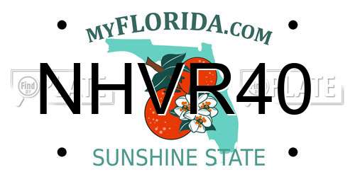NHVR40 Florida License Plate
