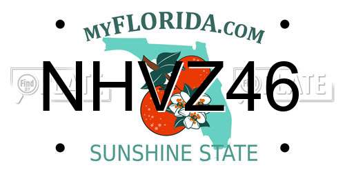 NHVZ46 Florida License Plate