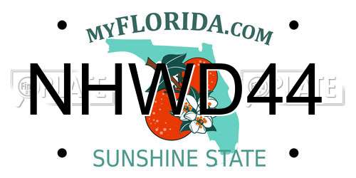 NHWD44 Florida License Plate