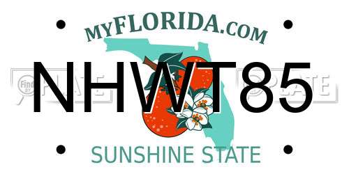 NHWT85 Florida License Plate