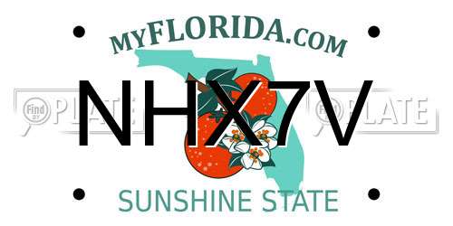 NHX7V Florida License Plate