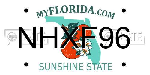 NHXF96 Florida License Plate