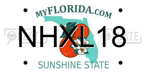 NHXL18 Florida License Plate