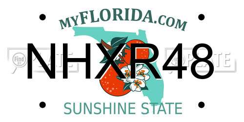 NHXR48 Florida License Plate