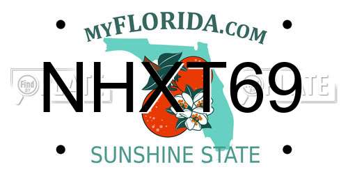 NHXT69 Florida License Plate