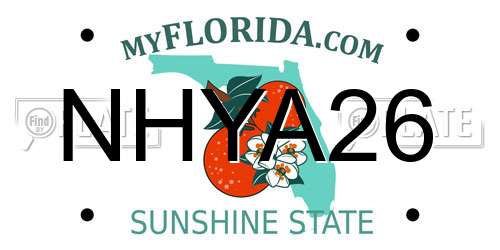 NHYA26 Florida License Plate