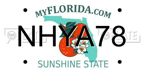 NHYA78 Florida License Plate