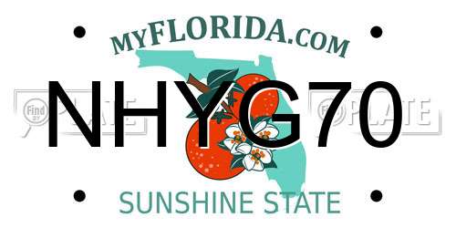 NHYG70 Florida License Plate