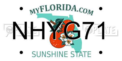 NHYG71 Florida License Plate