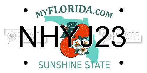 NHYJ23 Florida License Plate