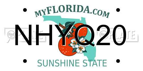 NHYQ20 Florida License Plate