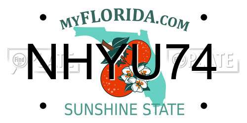 NHYU74 Florida License Plate
