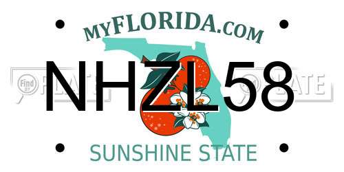 NHZL58 Florida License Plate