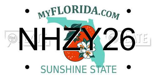 NHZY26 Florida License Plate