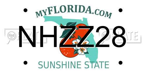 NHZZ28 Florida License Plate