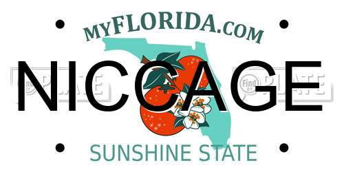 NICCAGE Florida License Plate