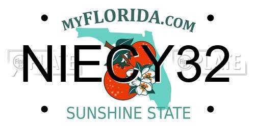 NIECY32 Florida License Plate