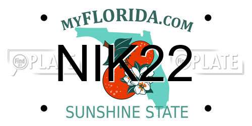 NIK22 Florida License Plate