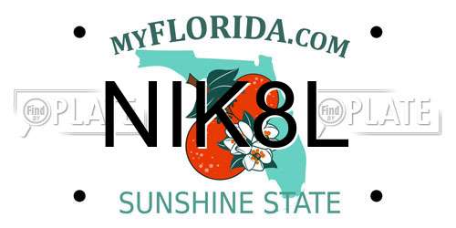 NIK8L Florida License Plate