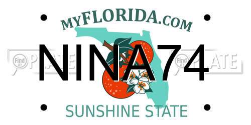 NINA74 Florida License Plate