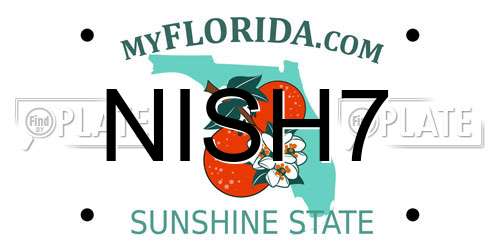 NISH7 Florida License Plate