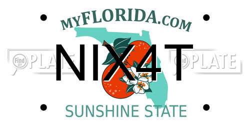 NIX4T Florida License Plate