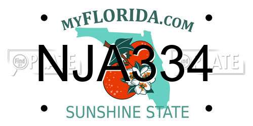NJA334 Florida License Plate