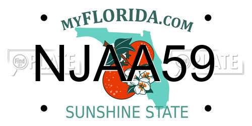 NJAA59 Florida License Plate
