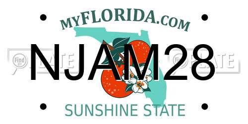 NJAM28 Florida License Plate