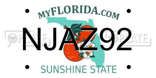 NJAZ92 Florida License Plate