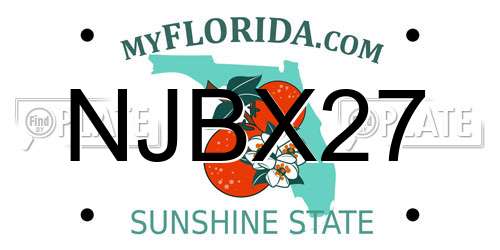 NJBX27 Florida License Plate