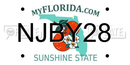 NJBY28 Florida License Plate