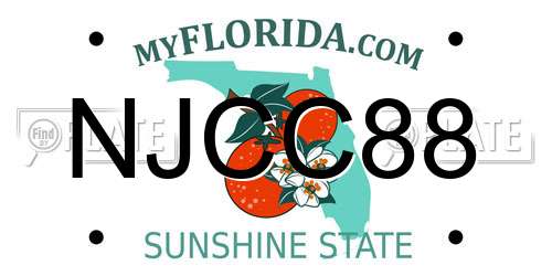 NJCC88 Florida License Plate
