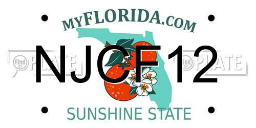 NJCF12 Florida License Plate
