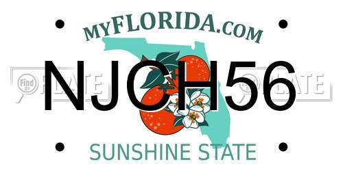 NJCH56 Florida License Plate