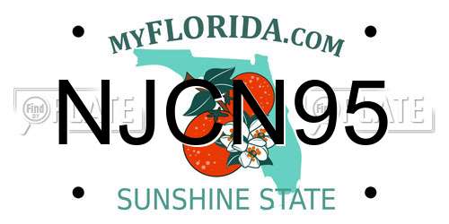 NJCN95 Florida License Plate