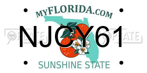NJCY61 Florida License Plate