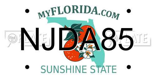 NJDA85 Florida License Plate