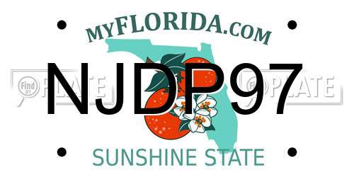 NJDP97 Florida License Plate