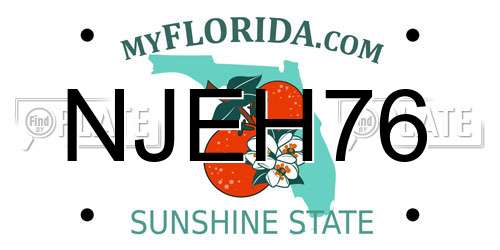 NJEH76 Florida License Plate