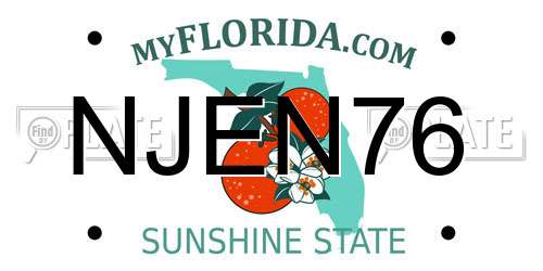 NJEN76 Florida License Plate